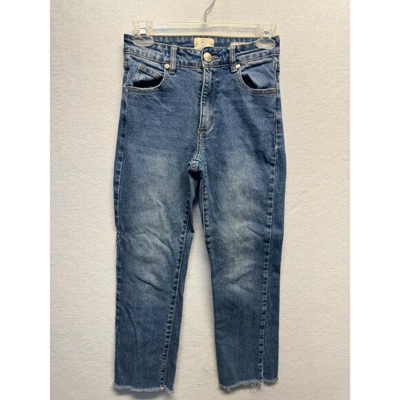 Cotton On 91 Womens Mid-Rise Blue Denim Jeans Size 2 Distressed Hem Casual - Picture 1 of 10